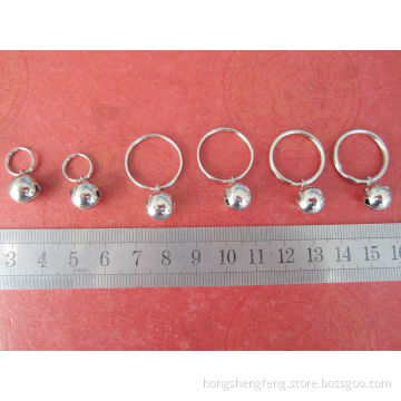 Small Metal Cat Jingle Bell with Keyring